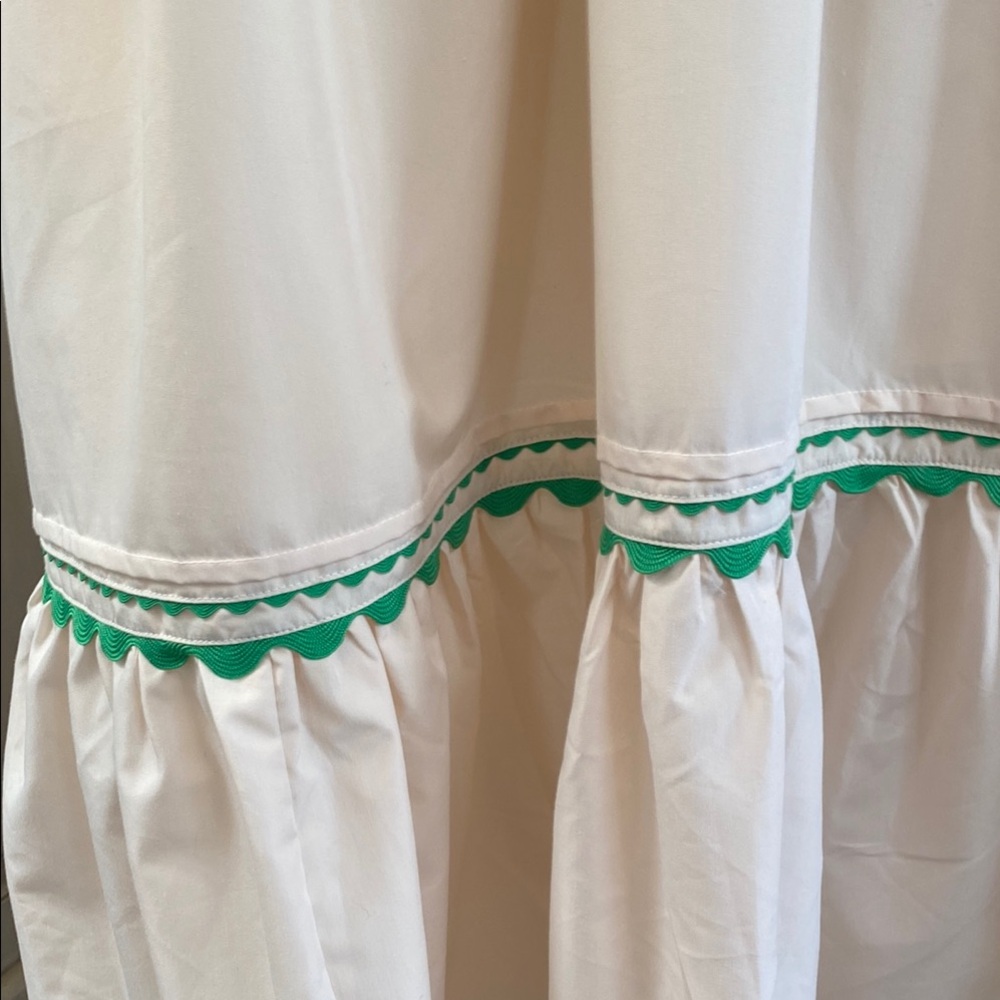 Entro Cream Midi Dress with Green Trim - Picture 4 of 5